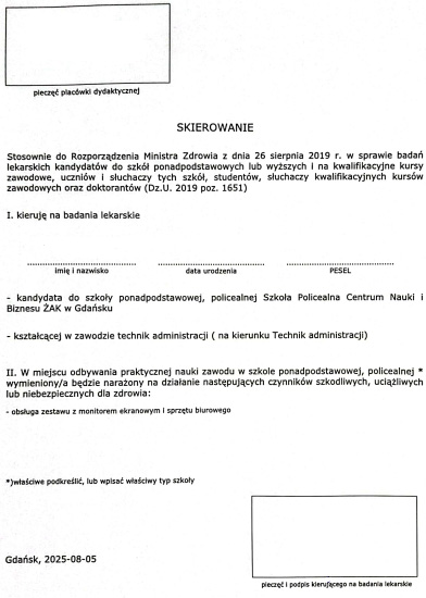 Przykładowe skierowanie